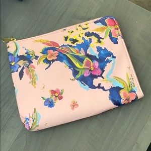 Anthropologie Floral Leather Clutch Organizer